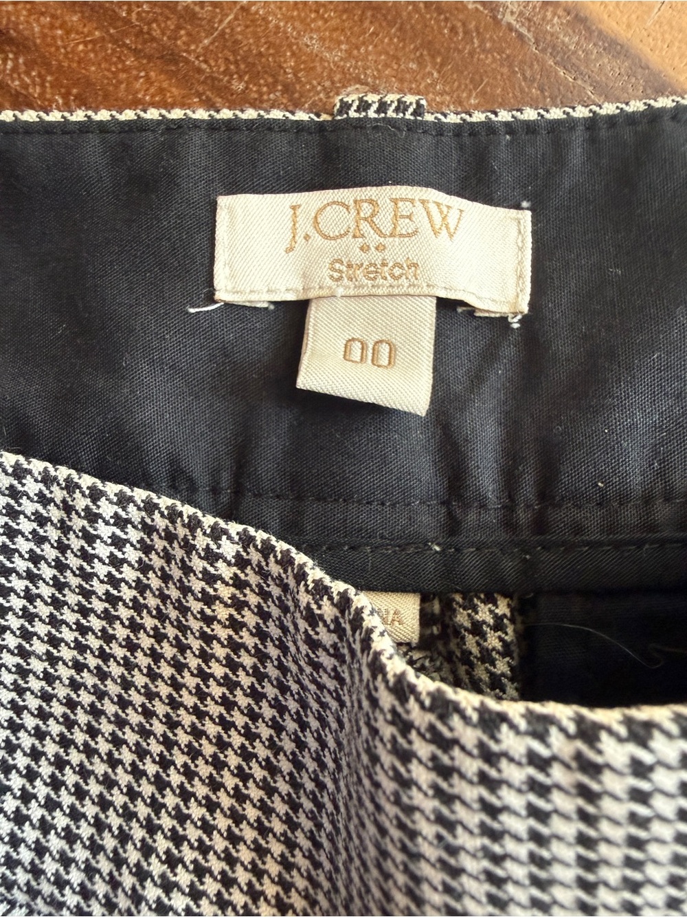 Set of 2 J.Crew Women’s Navy Black-White Houndstooth Stretch Ankle Pants 00 - Picture 2 of 9